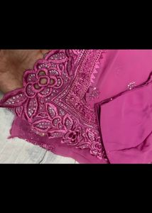 Pink Chiffon Party Saree