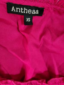 Pink Smocked Swiss Dot Top