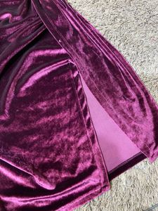 Velvet Slit Mini Dress