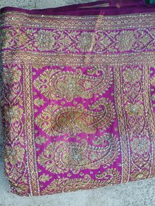 Beads Work Saree