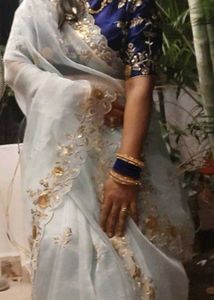 Light Blue Tissue Saree