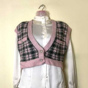 ⛧Oversized Cutesy Pinteresty Coquette Pink Vest