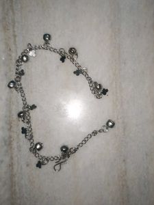 Silver Anklet with Charms