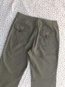 Olive Green Straight Pants For Women