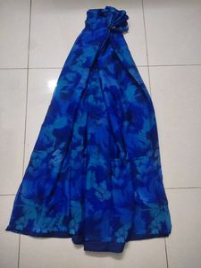 Blue Floral Saree - Gently Used