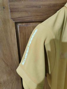 Puma Ferrari Logo Yellow Polo Shirt M
