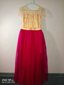 Golden & Pink Ethnic Gown
