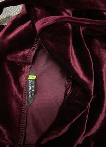 Burgundy Velvet Mini Dress