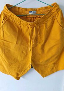 Mustard Cotton Shorts