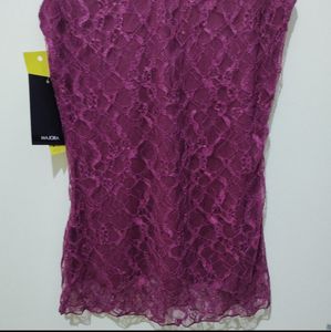 Majora Pink lace sleeveless top blouse