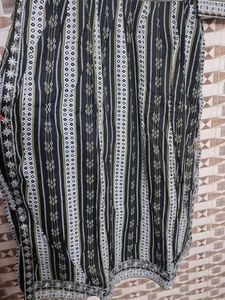 Elegant Black Printed Kurta Set