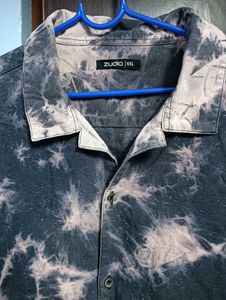 Bleach Dye Button-Down Shirt