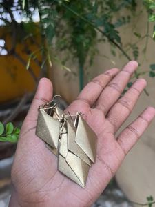Geometric Gold Plated Metal Earring