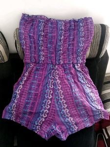 Purple Patterned Romper