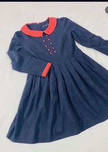Vintage-Inspired Navy & Red Dress