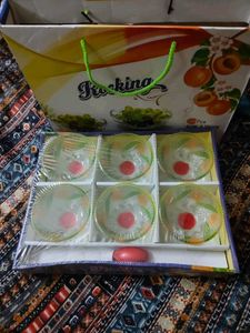 Glass Bowl With Spoon 6 Piece Set