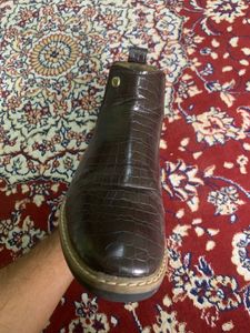Brown Croc Chelsea Boots