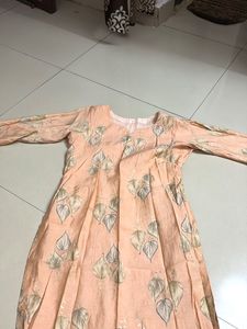 Peach Printed Kurta