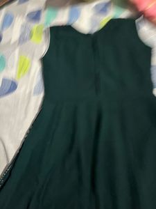 Elegant Green Floral Party Frock