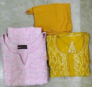 chikan kurti combo 😍🔥chikankari embroidery