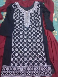Black Kurti With Dupatta