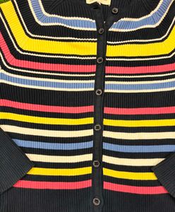 Imported Striped Knit Cardigan