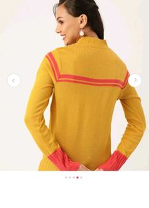Mustard Yellow Striped Pullover Top