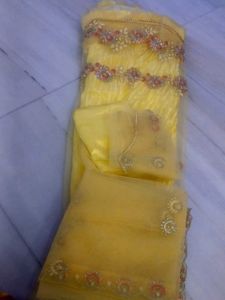 Yellow Embryo Dery Lehenga With Blouse And Duppta