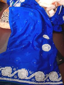 Blue Embellished saree