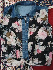 Floral Denim Top