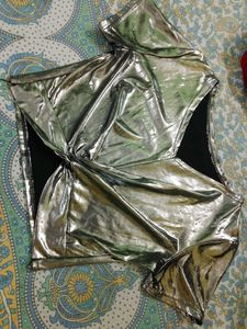 Metallic Silver Party Top