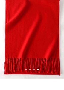 Bright Red Scarf with Fringe
