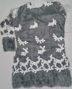 Grey Kurta and Plazzo Set