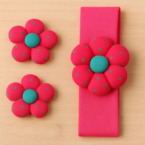 Pink Flower Hair Accessories Set