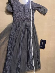 Gray Embellished Maxi Dress
