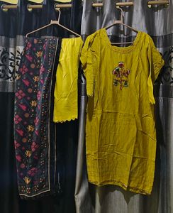 Kurta Pent Set With Printed Dupatta