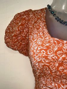 Vintage Florals Orange Top❤️