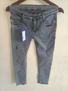 Grey Acid Wash Jeans
