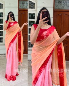 Red Cotton Silk Saree