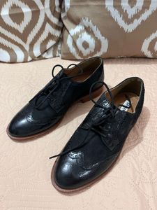 Black Leather Brogue Dress Shoes