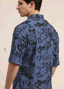 Pure Cotton Semi Formal Slim Fit Shirt For Men