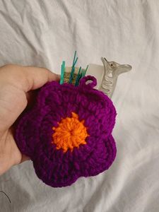 Crochet Flower Pouch Bag Charm