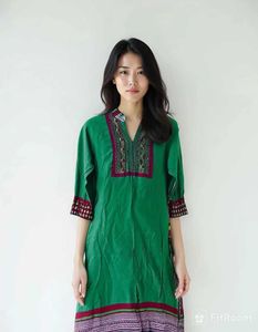 Green Embroidered Kurta 🔖