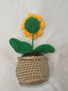 Crochet Sunflower in Pot