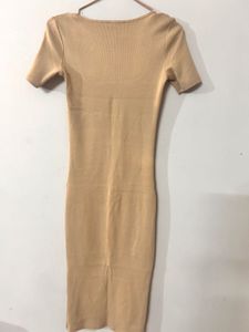 Zara Beige Bodycon Midi Dress