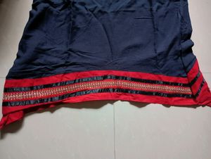 Women Black A-line Asymmetric Kurta