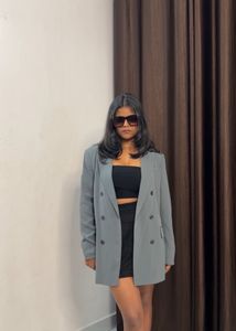 Classic Grey Blazer Oversized