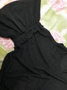 Cut Sleeves Black Top