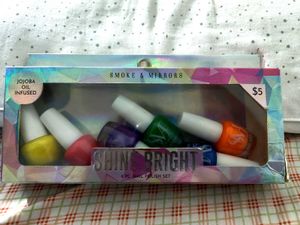 Nail Polish Set - Pink Blue Orange Voilet Green