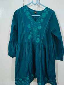 Embroidered Teal Kurta